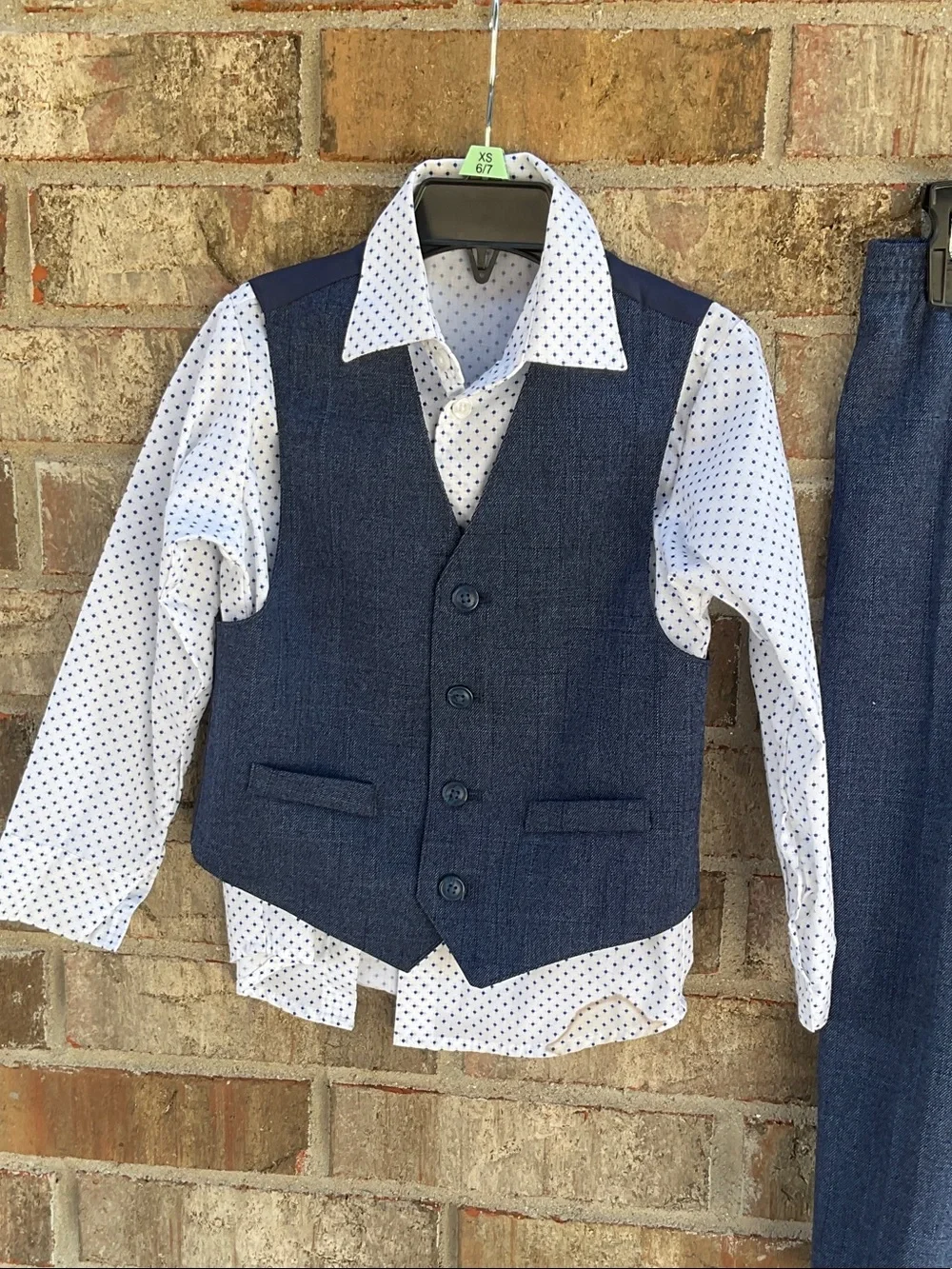 Take 50% OFF- Van Heusen 3pcs Boys Navy Blue Dress Vest, Shirt&Pants Set, Size-5